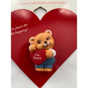 Vintage Hallmark VALENTINE Lapel Pin I am Yours New Old Stock